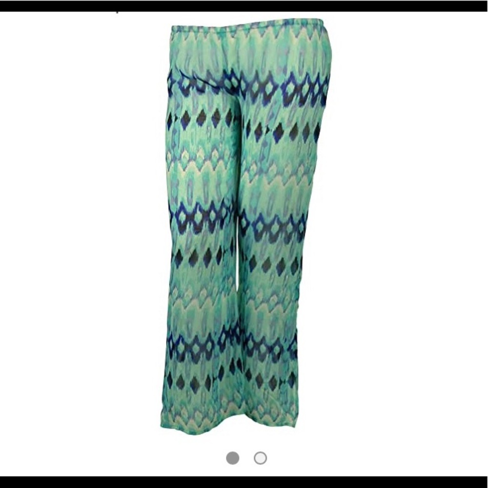Raviya seagreen coverup sheer beach open leg pants